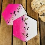 Petal coaster gift set hexagonal - pink & gold leaf
