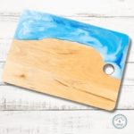 blue turquoise resin chopping board