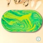 green yellow marble effect trinket dish tray