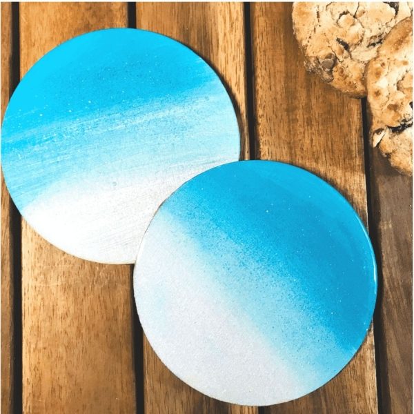 Coaster gift set - turquoise blue
