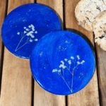 Flower coaster gift set - blue