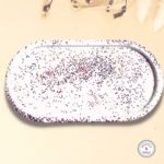 jesmonite glittery oval tray trinket