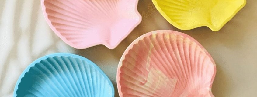 Jesmonite group shell shaped dishes