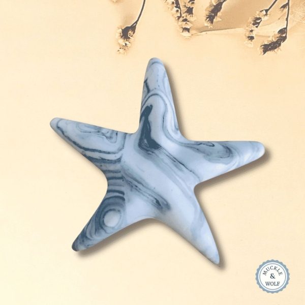 black white marble effect starfish decoration