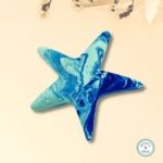 jesmonite blues greens marble effect starfish decoration