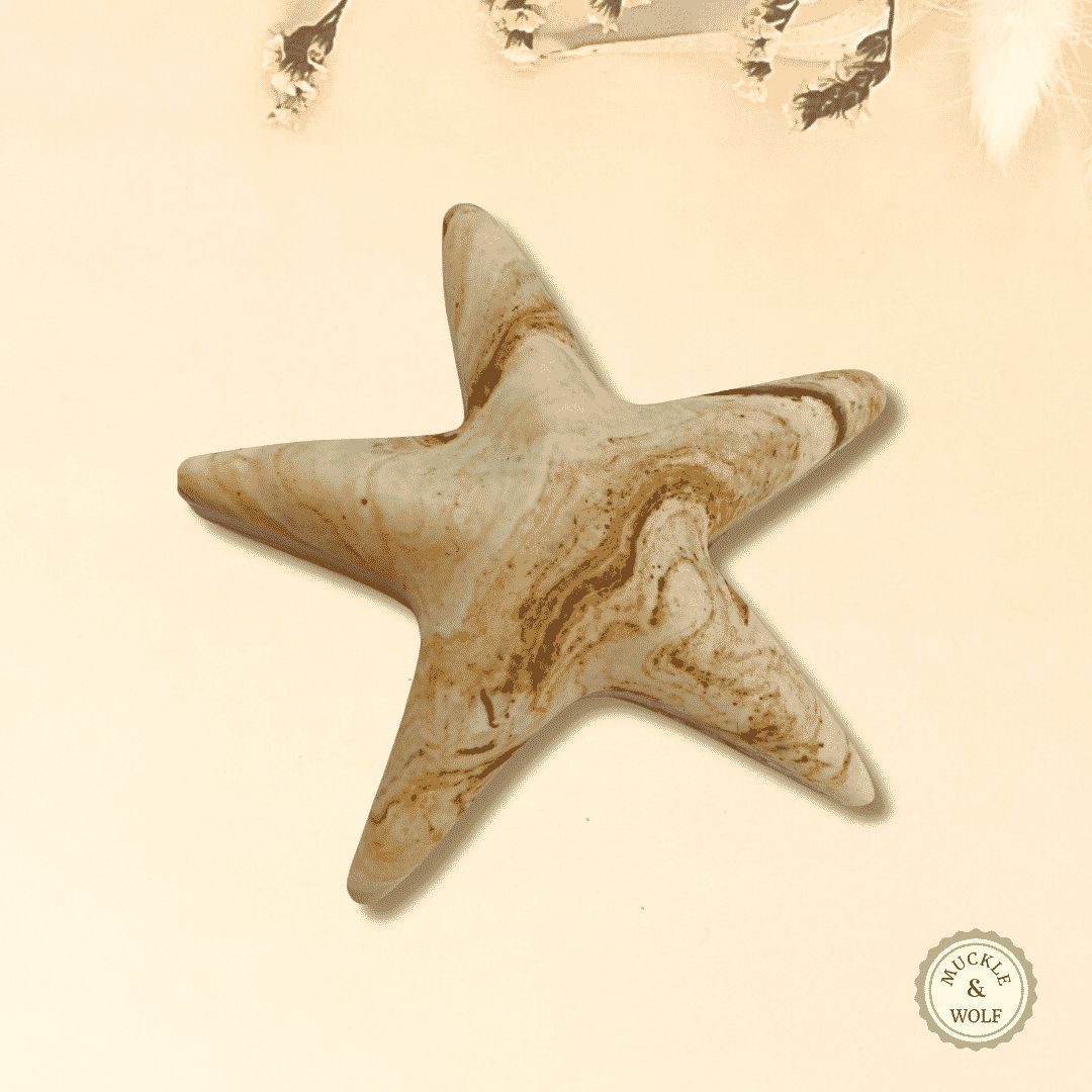 jesmonite starfish brown white marbled effect