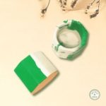 green white tea light holder