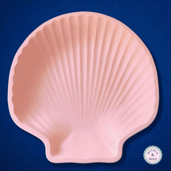 jesmonite pale pink shell tray seashell