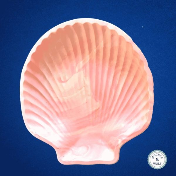 jesmonite pink yellow marble effect trinket seashell shell shaped dish