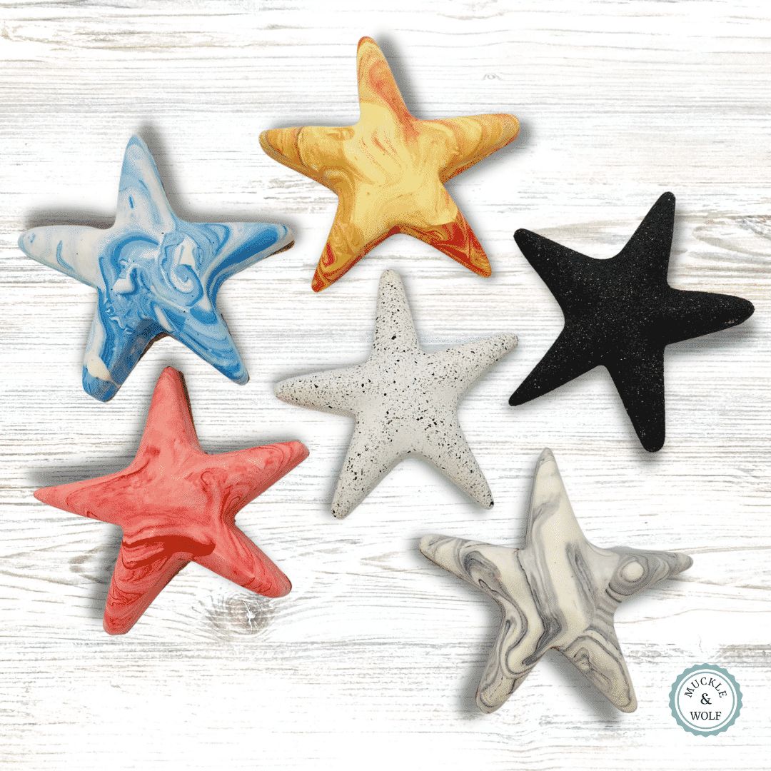 Starfish shape decoration, Jesmonite (brown, white) - Image 2