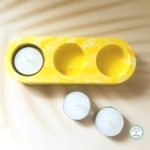 yellow white three hole tea light
