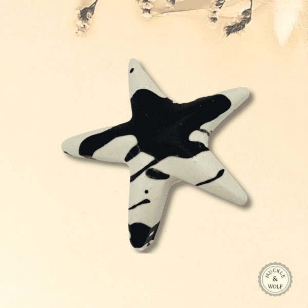 jesmonite black white starfish splatter effect