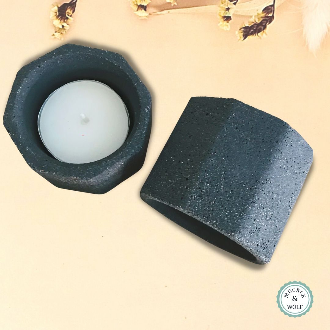 black granite tea light mini pot