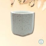 mini pot tea light holder grey speckle