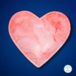 pink white marble effect heart shape dish