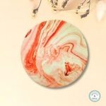 pink white marbled jesmonite coaster