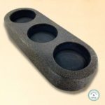 black granite three hole tea light holder