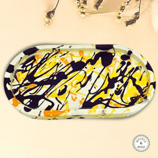 jesmonite oval trinket tray dish